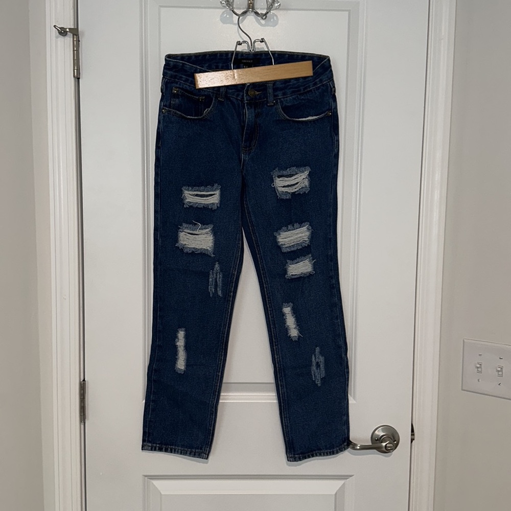 Forever 21 Distressed Mom Jeans
